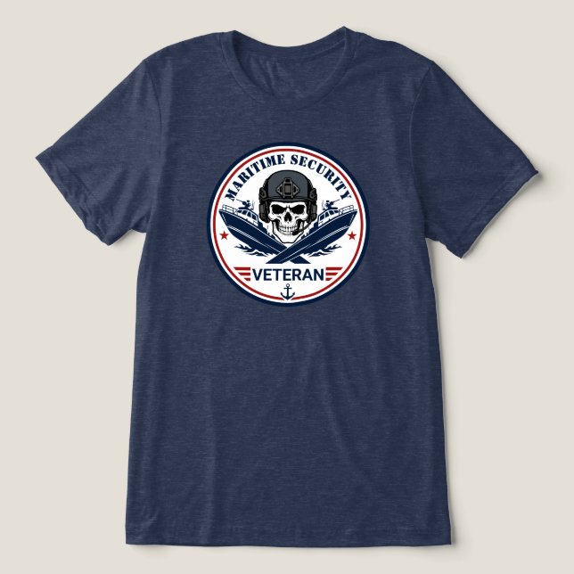 Maritime Security Veteran Tactical Emblem Tri-Blend Shirt (Design Front)