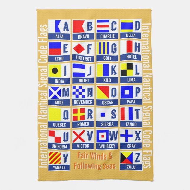 Maritime Signal Code Flags Tea Towel (Vertical)