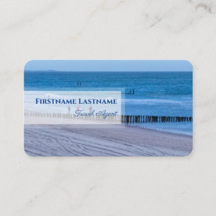 Maritime stormy beach sunset ocean travel agent business card