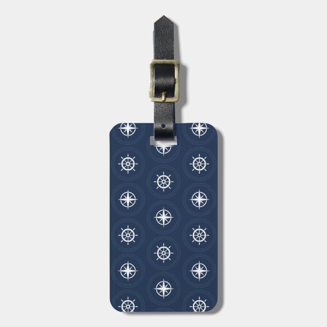 Maritime Tool Pattern Luggage Tag (Front Vertical)