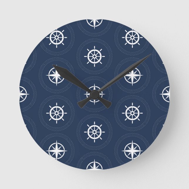 Maritime Tool Pattern Round Clock (Front)