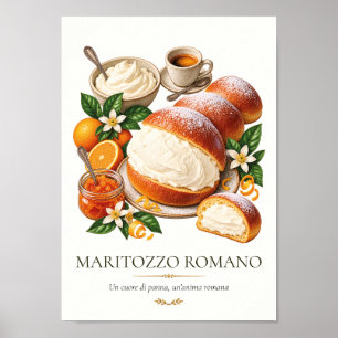 Maritozzo Romano – Vintage Italian Dessert Poster