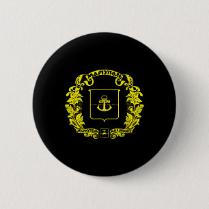 Mariupol City Flag Ukraine 6 Cm Round Badge