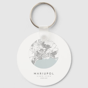 Mariupol Ukraine Coordinates Map Hometown Key Ring