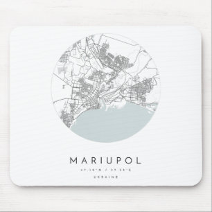 Mariupol Ukraine Coordinates Map Hometown Mouse Mat