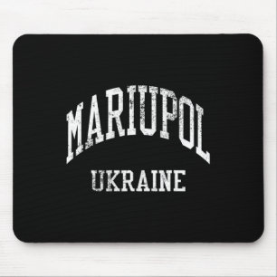 Mariupol Ukraine Retro 70s College Sports Style  Mouse Mat