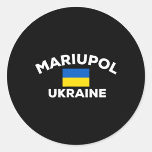 Mariupol Ukraine Ukrainian Flag City Classic Round Sticker