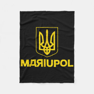 Mariupol Ukraine Vintage I Stand With Mariupol Ukr Fleece Blanket