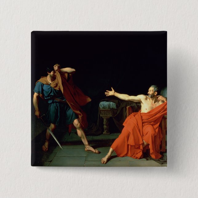 Marius at Minturnae, 1786 (oil on canvas) 15 Cm Square Badge (Front)