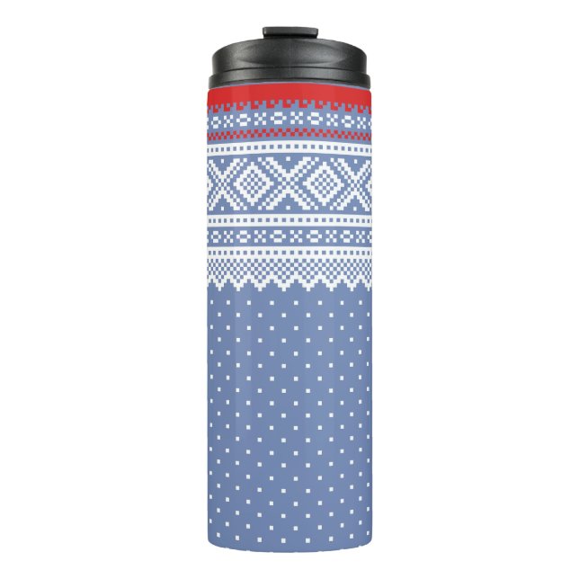 Mariusgenser Sweater Pattern Thermal Tumbler (Front)