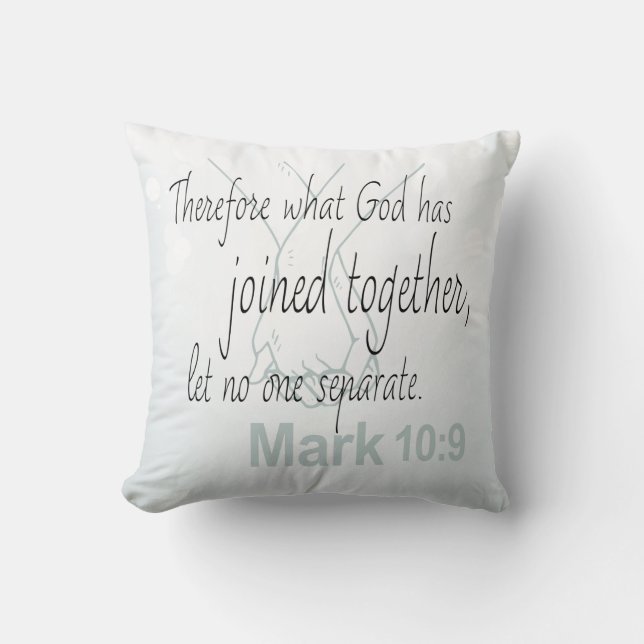 Mark 10:9 Bible Verse Marriage Design Cushion (Front)