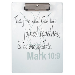 Mark 10:9 Marriage Bible Verse Clipboard