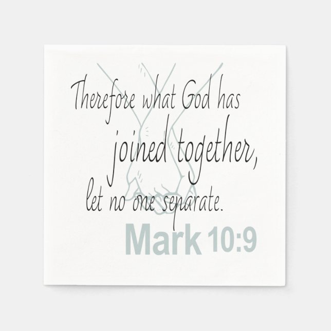 Mark 10:9 Marriage Bible Verse Napkin (Front)