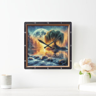 Mark 11:24 Comfort: Personalised Home Blessing Square Wall Clock