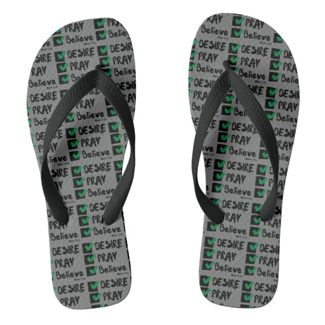 Mark 11:24 KJV Bible Scripture All-Over Unisex Flip Flops (Footbed)