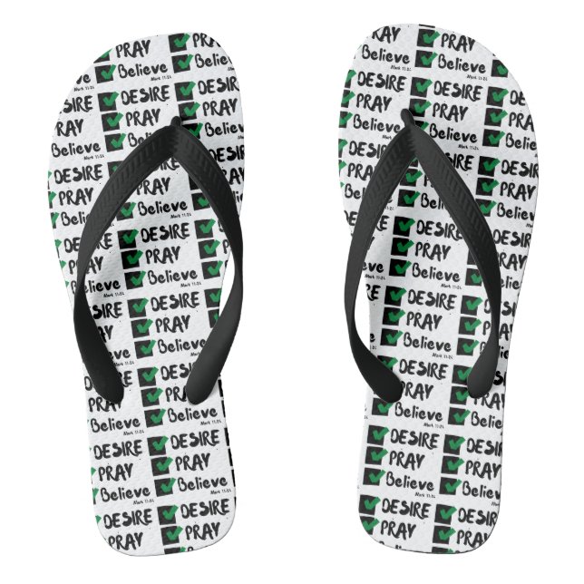 Mark 11:24 KJV Bible Scripture All-Over Unisex Flip Flops (Footbed)