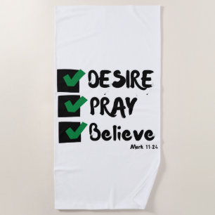 Mark 11:24 KJV Bible Scripture Beach Towel