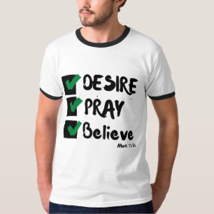 Mark 11:24 KJV Bible Scripture Mens Ringer T-Shirt