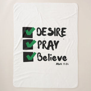 Mark 11:24 KJV Bible Scripture Sherpa Blanket