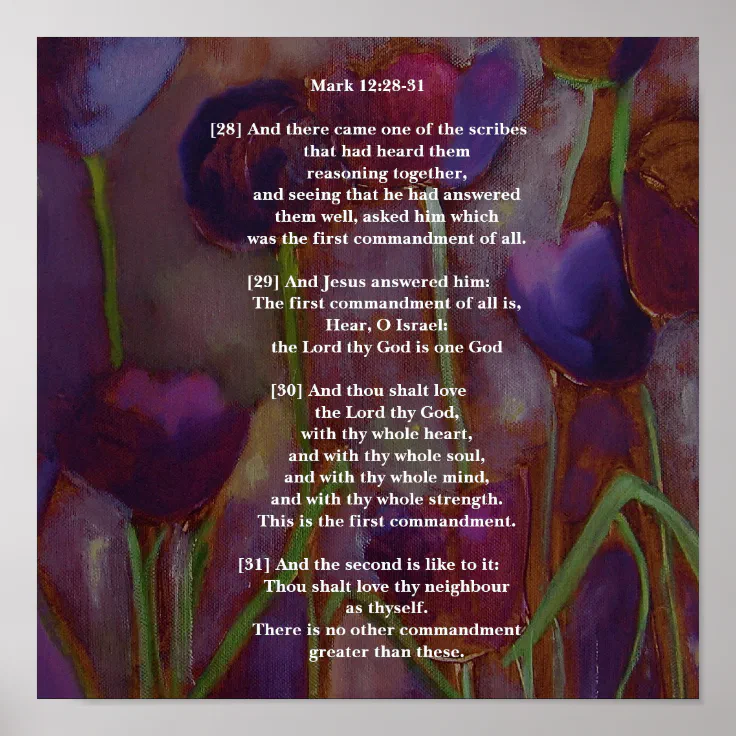 Mark 12:28-31 poster | Zazzle