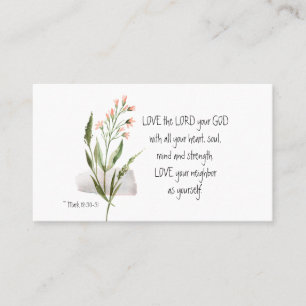 Mark 12:30-31 LOVE the LORD your GOD Business Card