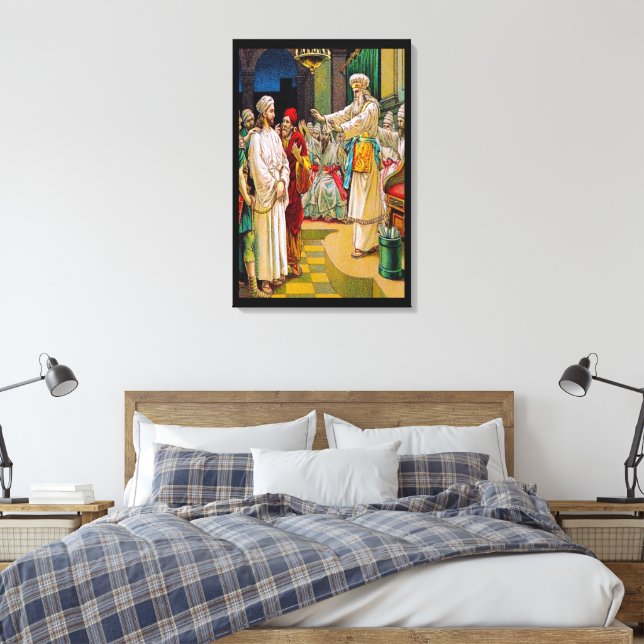 Mark 14:53-65 Jesus Before the Chief Priest Canvas Print (Insitu(Bedroom))