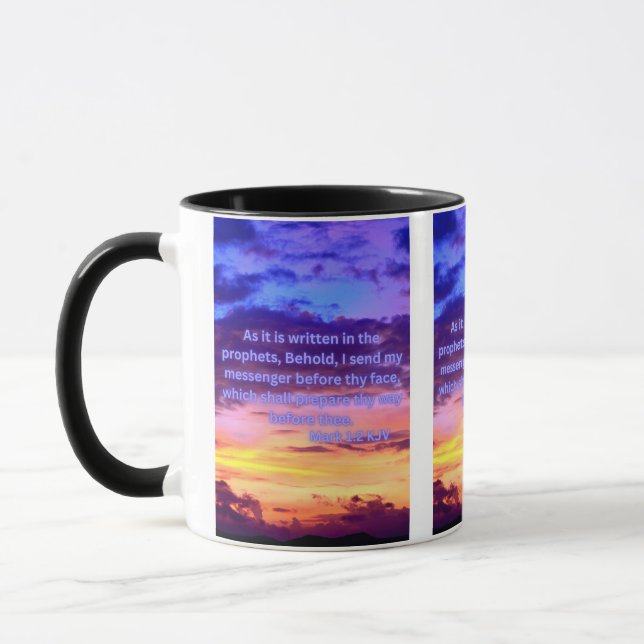 Mark 1:2 KJV Bible Verse Pic Two-Tone Mug (Left)