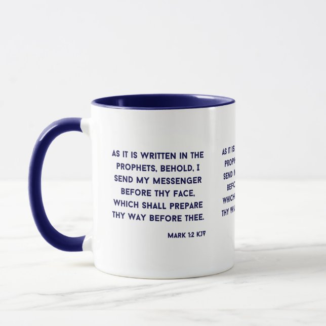 Mark 1:2 KJV Bible Verse Two-Tone Mug (Left)
