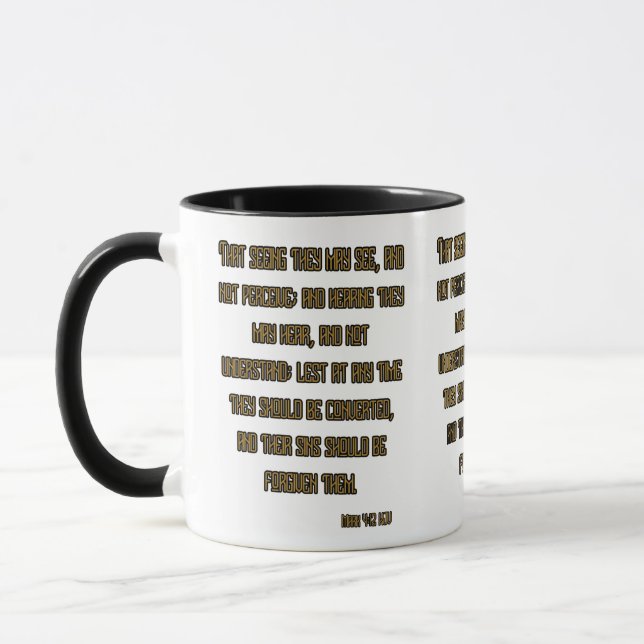 Mark 4:12 KJV Bible Scripture Two-Tone Mug (Left)