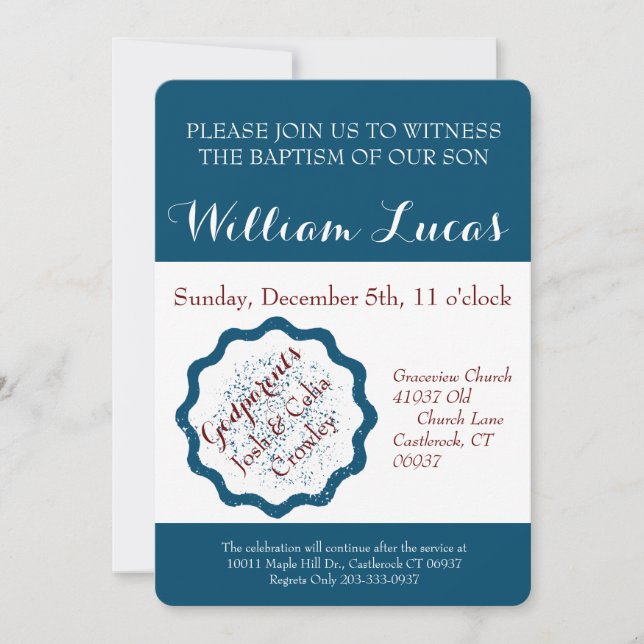Mark Baptism Invitation (Front)