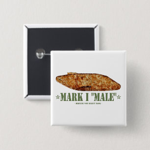 Mark I Male World War One British Heavy Tank WWI 15 Cm Square Badge