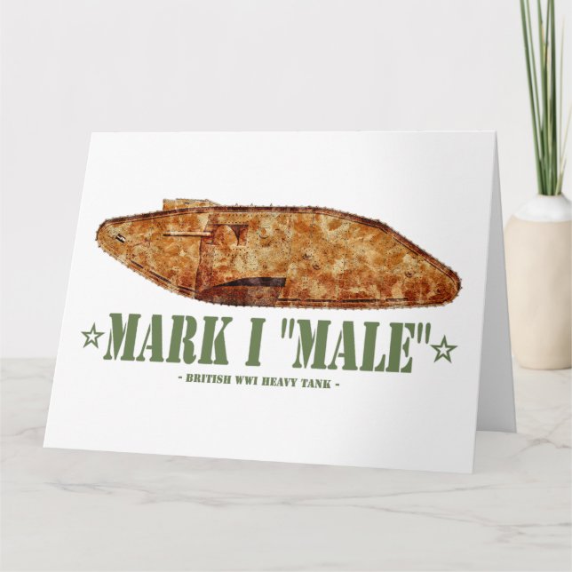 Mark I Male World War One British Heavy Tank WWI Thank You Card (Front)