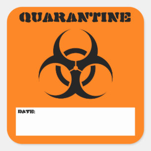 Mark incoming packages with quarantine sign square sticker