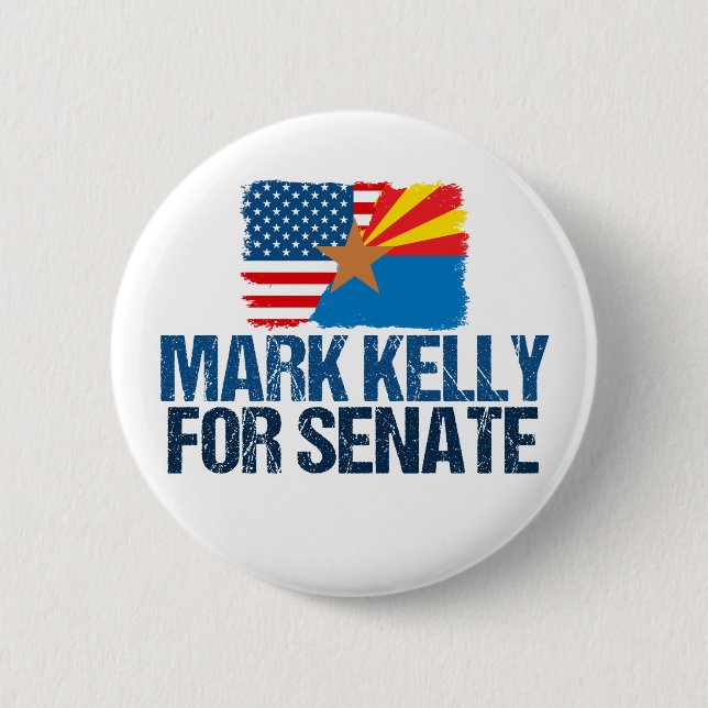 Mark Kelly for Senate 2022 Arizona Election Flag 6 Cm Round Badge (Front)