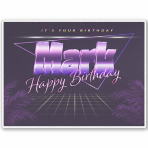 Mark Name First name lila retro Sticker Birthday