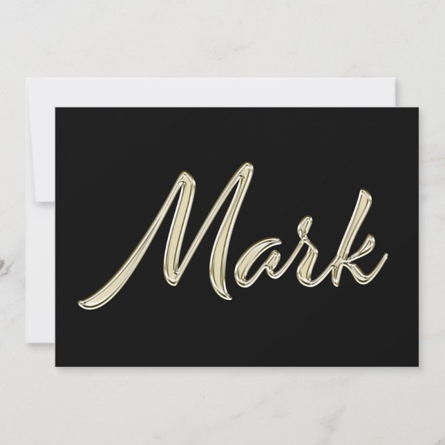 Mark Name white gold Handwriting Card (Front)