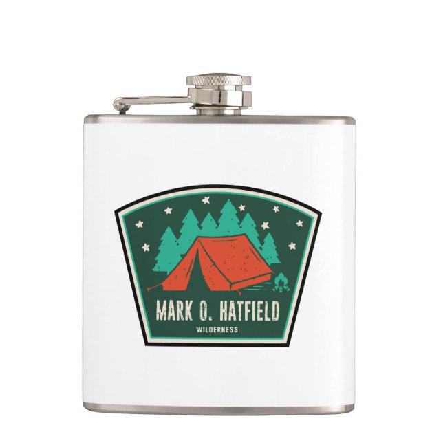 Mark O. Hatfield Wilderness Camping Hip Flask (Front)