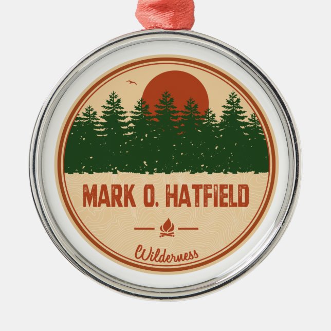 Mark O. Hatfield Wilderness Metal Tree Decoration (Front)