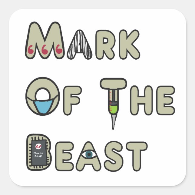 Mark Of The Beast Square Sticker (Front)