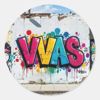 Mark Of The Studio – Vibrant Graffiti Art Classic Round Sticker