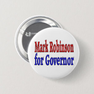 Mark Robinson for Governor with red blue text 6 Cm Round Badge