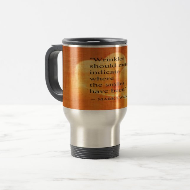 Mark Twain Birthday Quote With Hearts Travel Mug (Front Left)