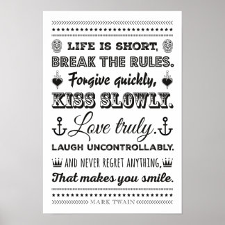 Mark Twain - Break the Rules Poster