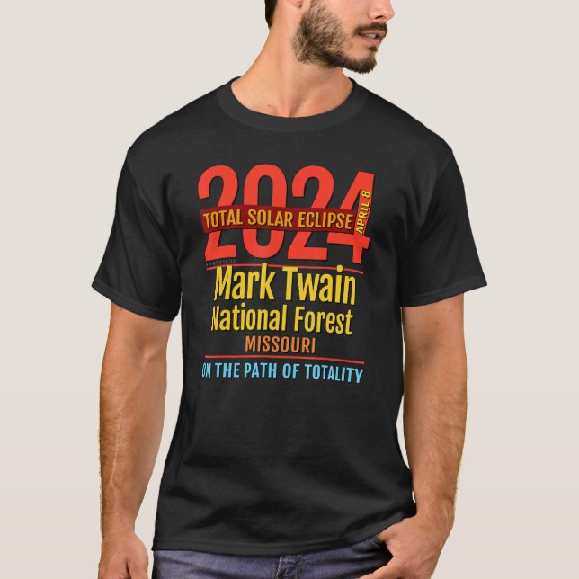 Mark Twain Forest Missouri Total Solar Eclipse 202 T-Shirt (Front)