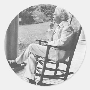 Mark Twain in Rocking Chair Stickers