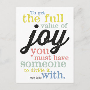 Mark Twain - Joy Postcard