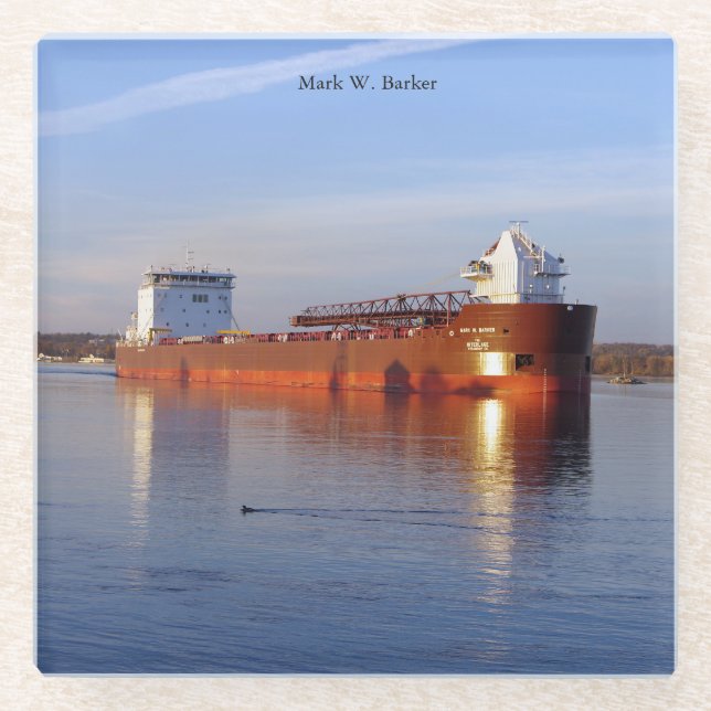 Mark W. Barker glass coaster (Front)