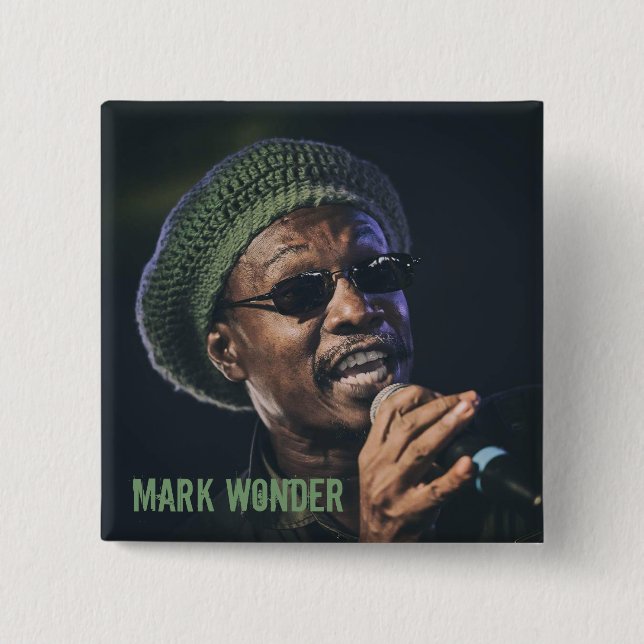Mark Wonder 2" Square Badge Pinback Button (Front)