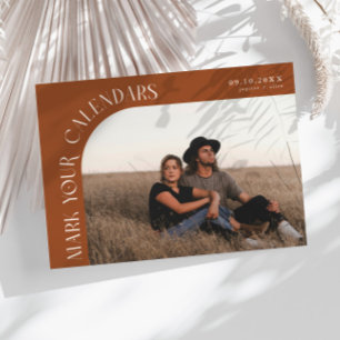 Mark Your Calendars Terracotta Curved Frame Photo Save The Date