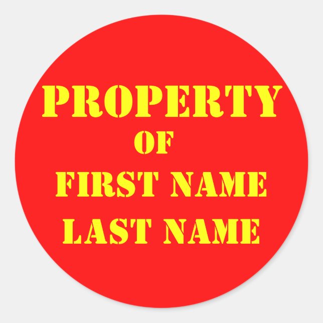 MARK YOUR "STUFF" CLASSIC ROUND STICKER (Front)